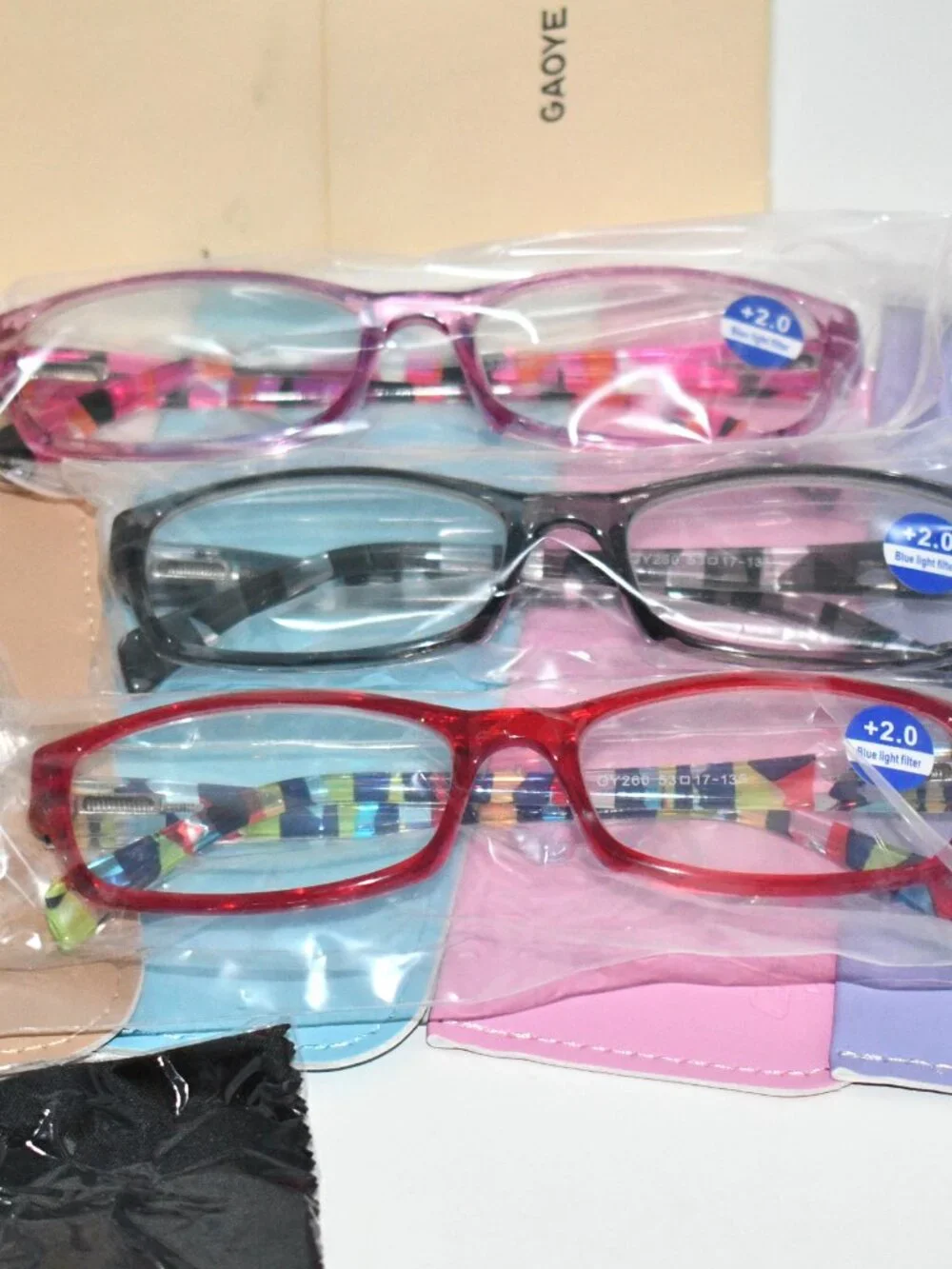 GAOYE 6 Pack Reading Glasses +2.00 Blue Light Filter Colorful Readers Women New